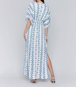 Charlie B - Vestido longo estampado com manga dolman e fendas laterais