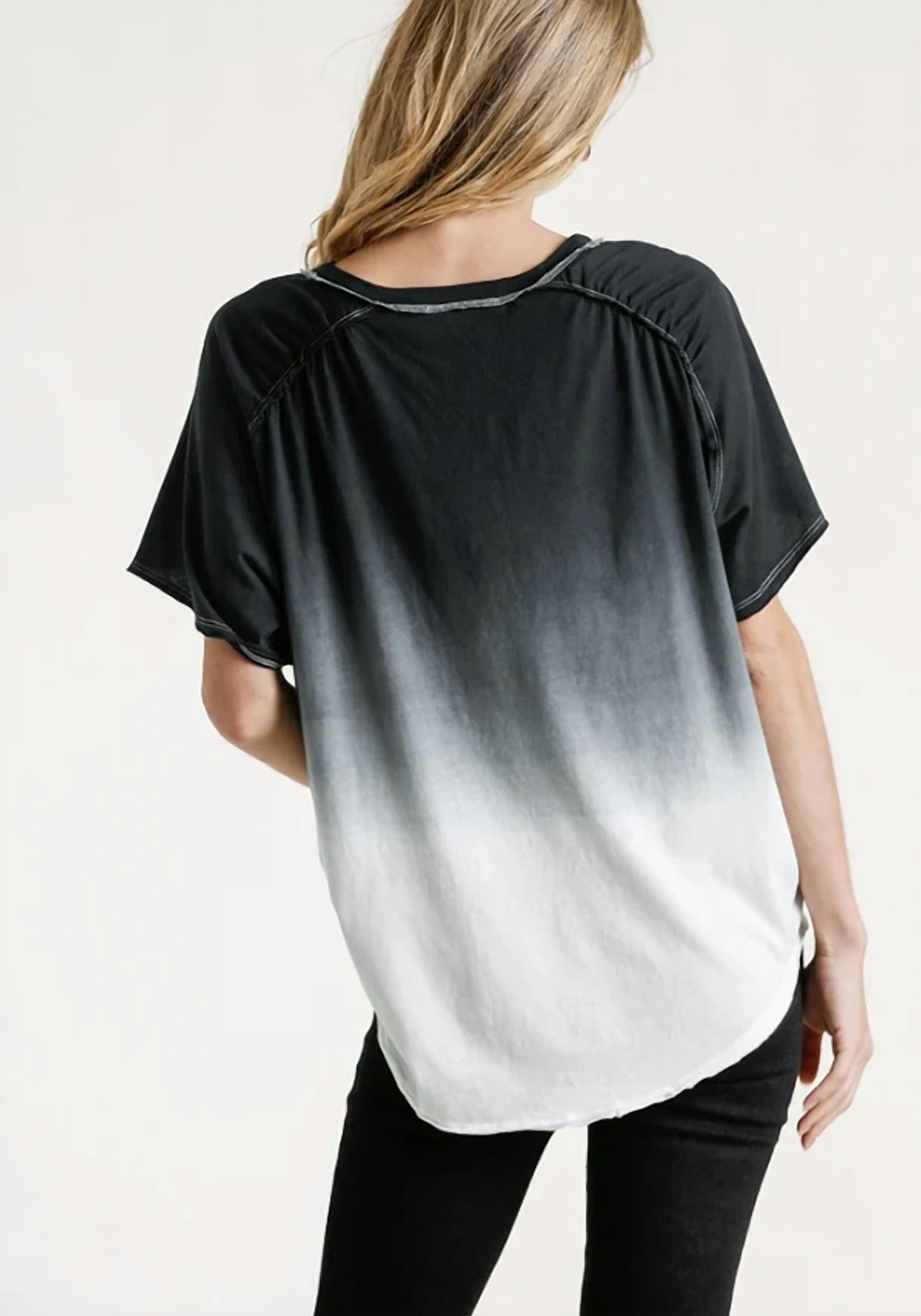 Umgee - Dip Dye Raw Edged Top