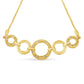 10K Yellow Gold over .925 Sterling Silver Diamond Accented Graduated Infinity Open Circle 6â€-9â€ Adjustable Bolo Bracelet