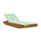 Acacia Wood Chaise Lounge with Teak Finish and Water-Repellent Cushion