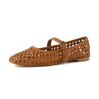 Cushionaire - Sapatilhas de balé elegantes Weston tecidas à mão para mulheres