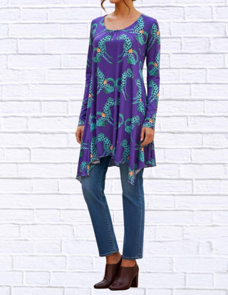 Diva Usa - Sibella Pleated Front Long Sleeve Blouse