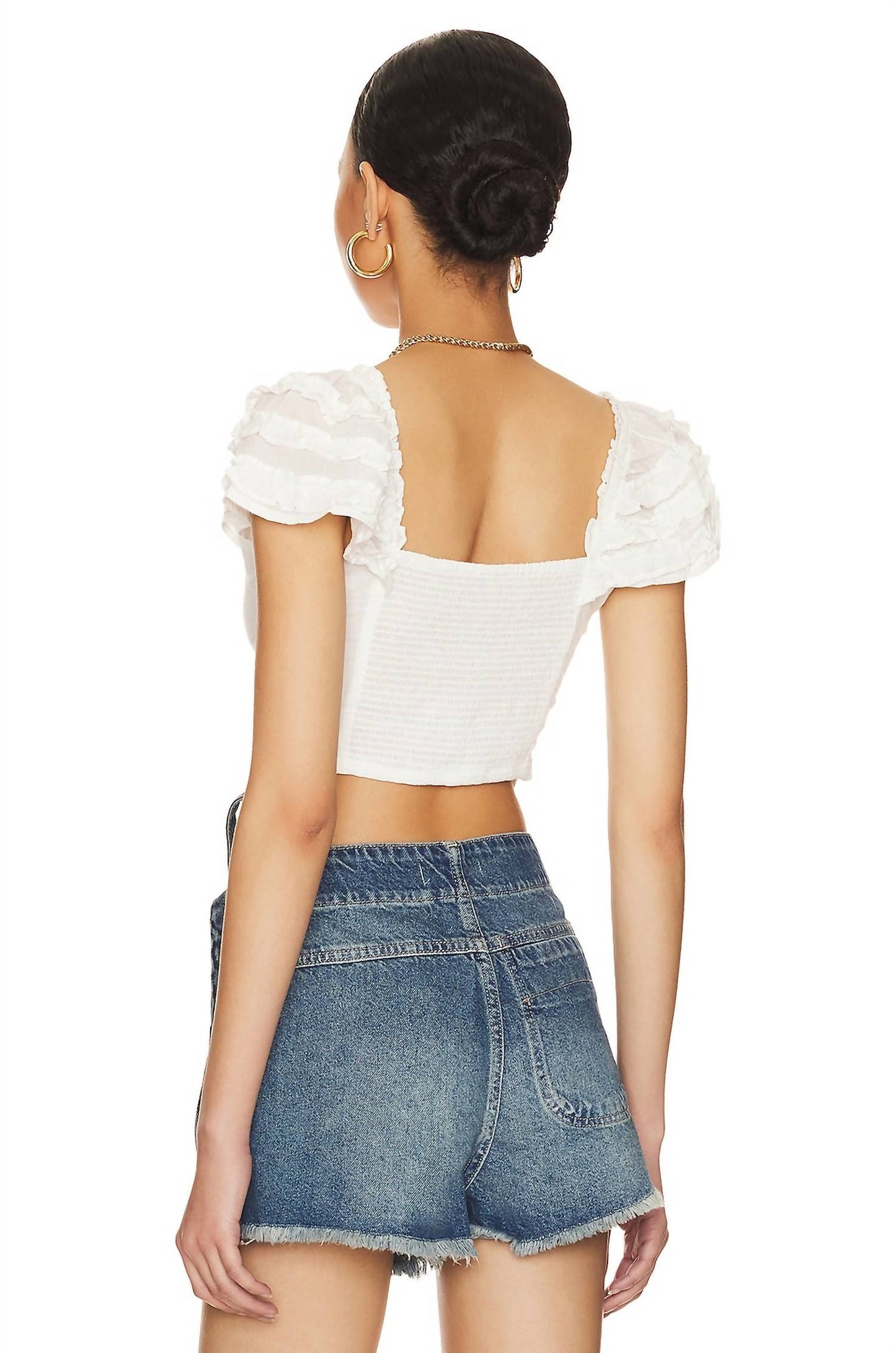 Free People - Square Neck Ruched Cropped Top