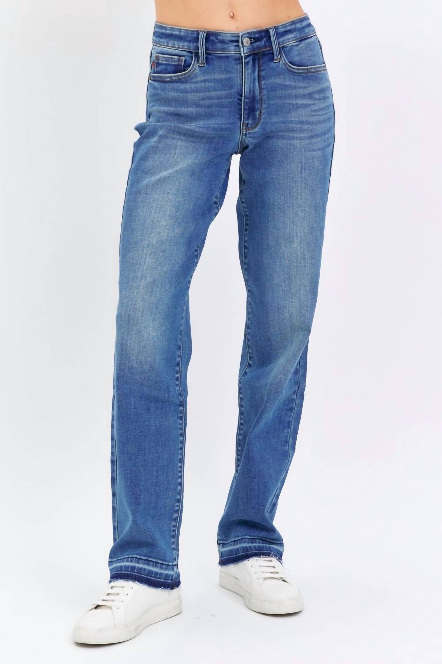 Judy Blue - Mid Rise Release Hem Dad Denim Jeans