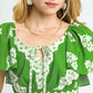 Umgee - Floral Ruffle Trim Tiered Mini Dress