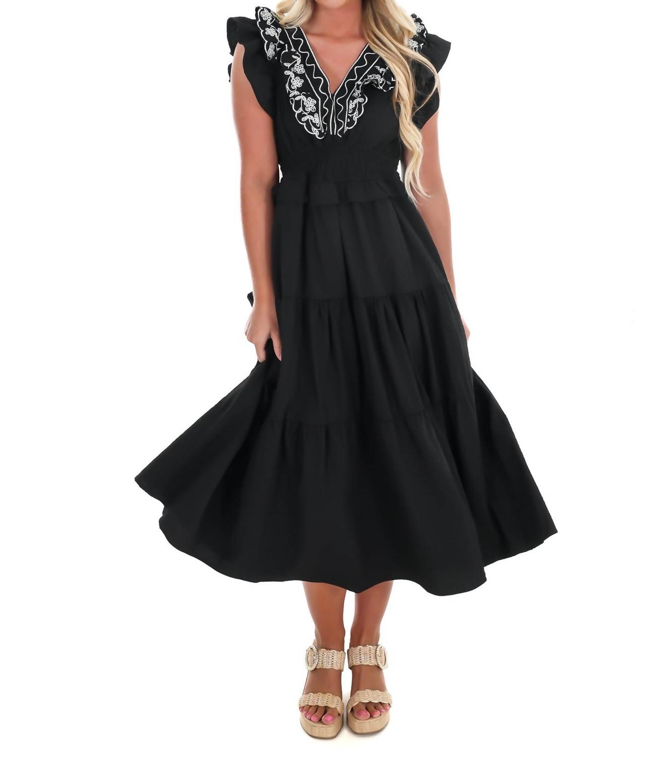 Umgee - Kenzie Embroidered Midi Dress - Plus