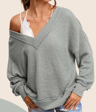 La Miel - Blusa Waffle com Decote em V