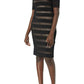 Adrianna Papell - Short Sleeve Jersey Mesh Dress
