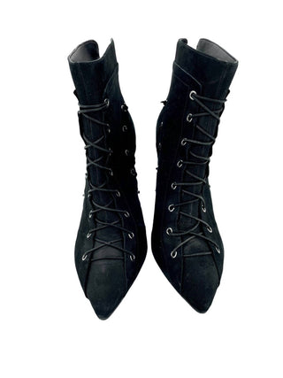 Catherine Malandrino - Women's Suede Leather Lace Up Ankle Booties