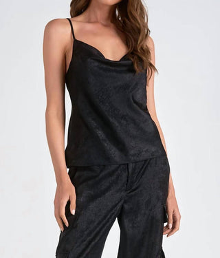 Elan - Top Cami com Decote Capuz e Brilho