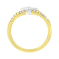 10K Two Tone Color 1/2 Cttw Diamond Kite and Split Shank Ring (H-I Color,SI2-I1 Clarity)