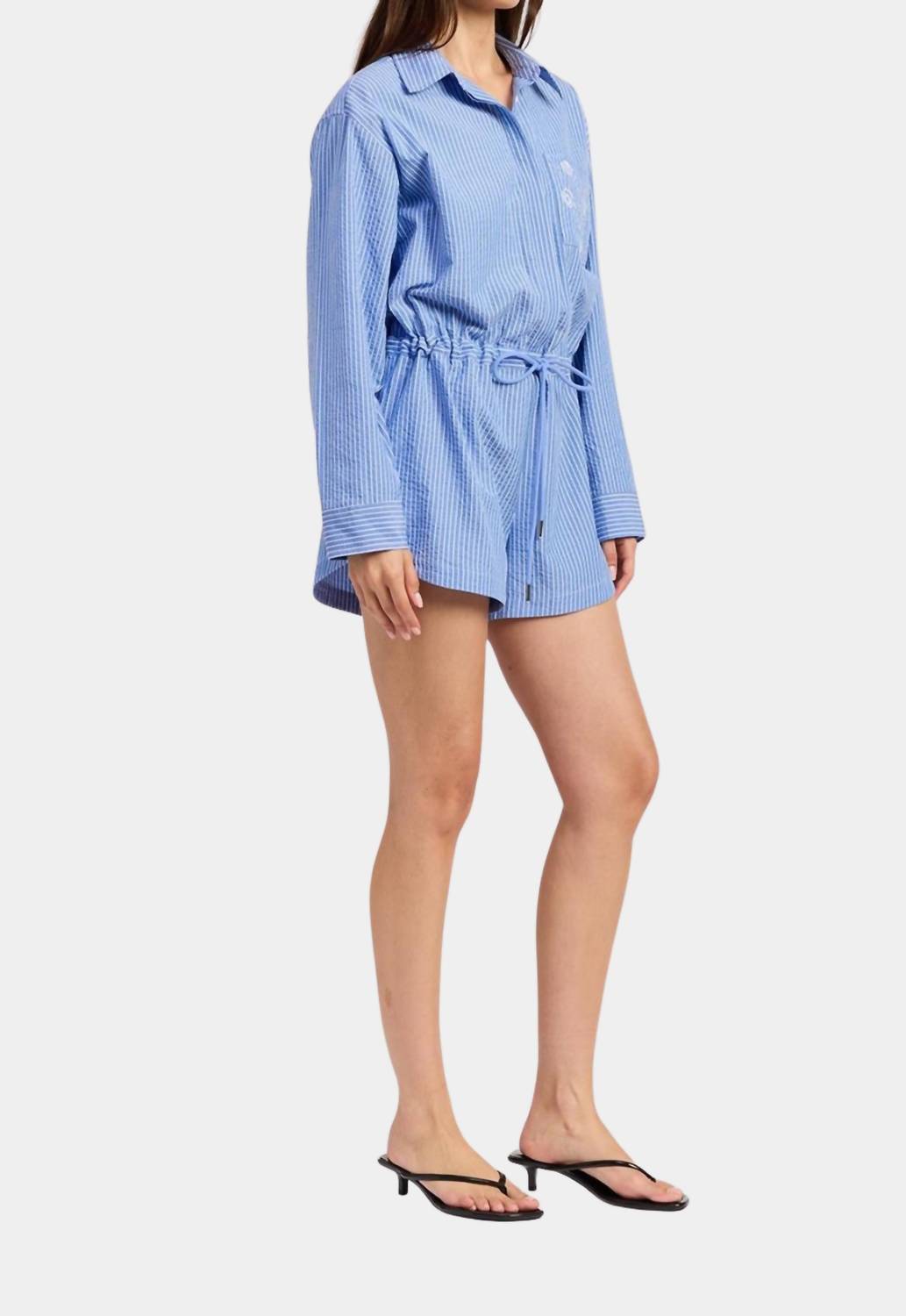En Saison - Amelie Striped Button-up Playsuit