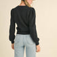 &Merci - Pointelle Puff Sleeve Sweater