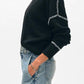 White + Warren - Blanket Stitch Crew Sweater