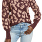 VERO MODA Tari Leopard Spot Jacquard Sweater in Port Royale, Size Medium