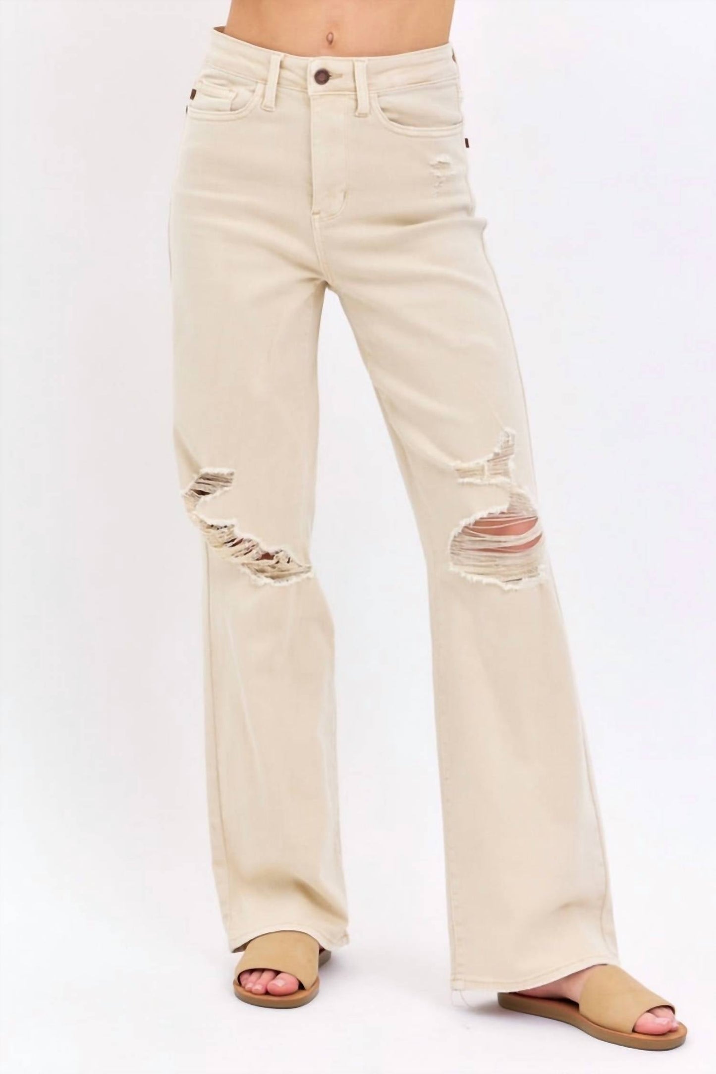 Judy Blue - High Waist Distressed Flare Jeans