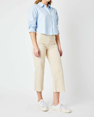 Judy Blue - Calça jeans cropped de cintura alta e perna larga