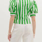 Entro - Sonoma Striped Puff Sleeve Top