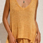 Conjunto de blusa sem mangas com decote em V e shorts com cordão
