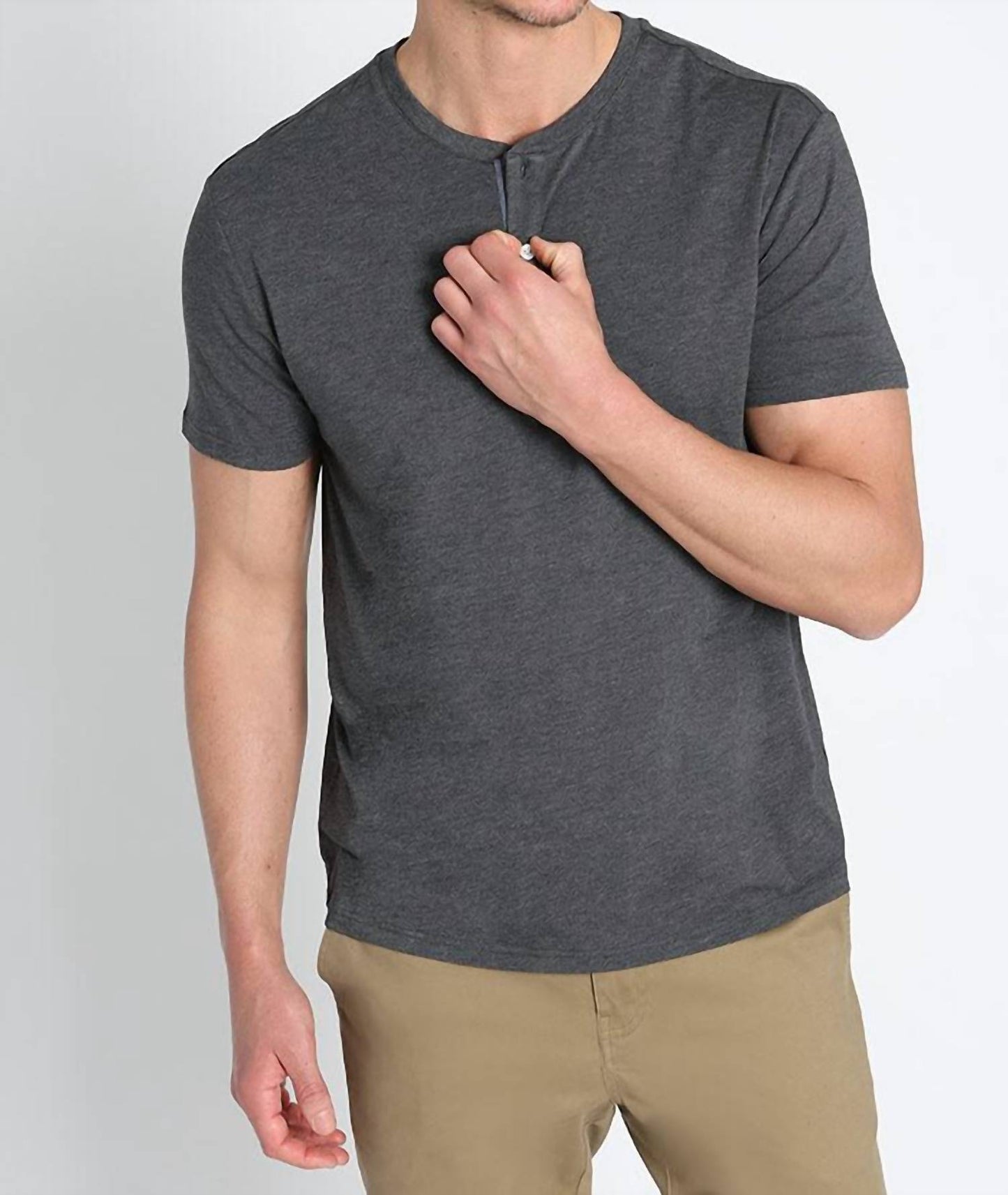 Jachs New York - Stretch Pima Blend Short Sleeve Henley Tee