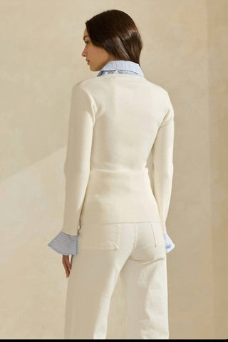 Able - Sweater Top With Contrast Neck & Cuffs