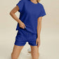 Double Take - Sleek Texture T-Shirt and Shorts Set