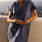 Oliphant - V-neck Roll Sleeve Mini Dress