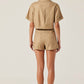 Astr - Deborah Linen Blend Safari Top
