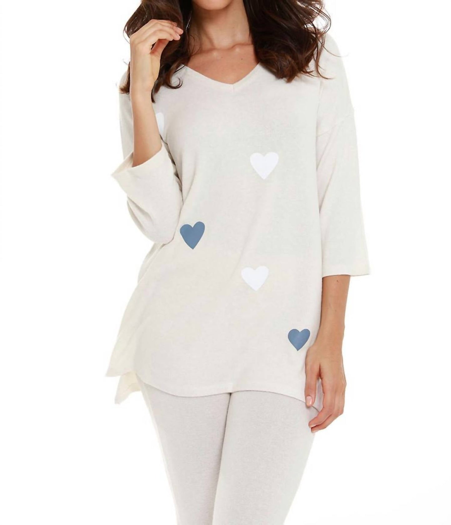 French Kyss - Gabrielle Kashmira 3/4 Sleeve V-Neck Top