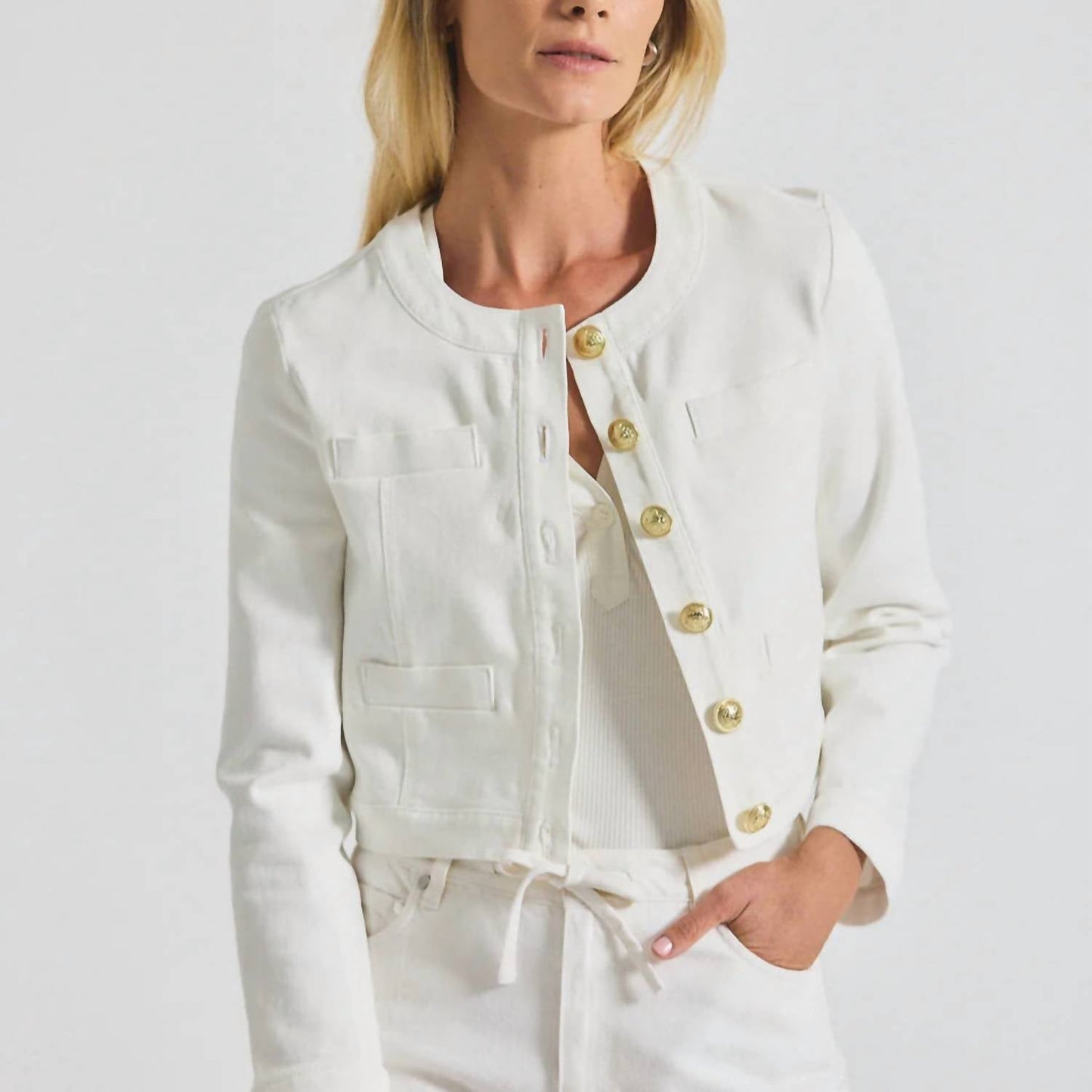 Derek Lam 10 Crosby - Penny Cropped Stretch Denim Jacket