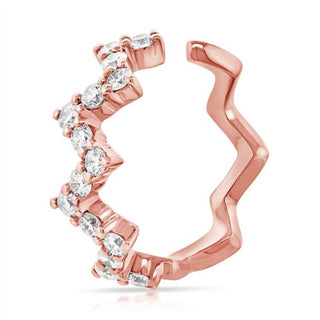 Diana M Jewels - Brincos de punho de 0,90 gr com diamantes de 0,22 cts
