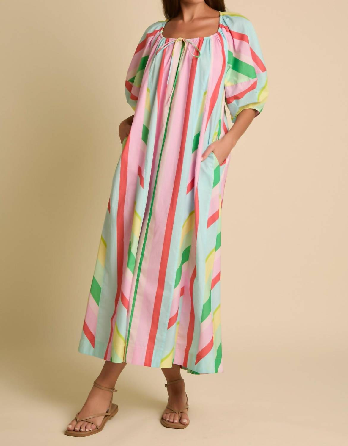Fantastic Fawn - Poplin Striped Maxi Dress
