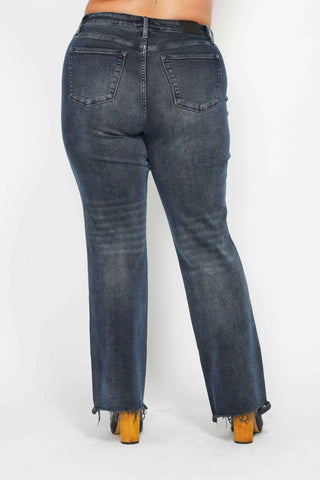 Judy Blue - Calça jeans reta com botões e cintura alta