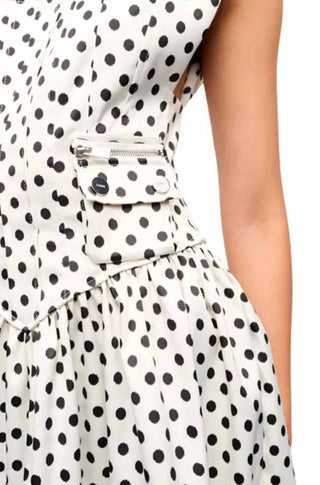 Ganni - Vestido curto corset de cetim com bolinhas