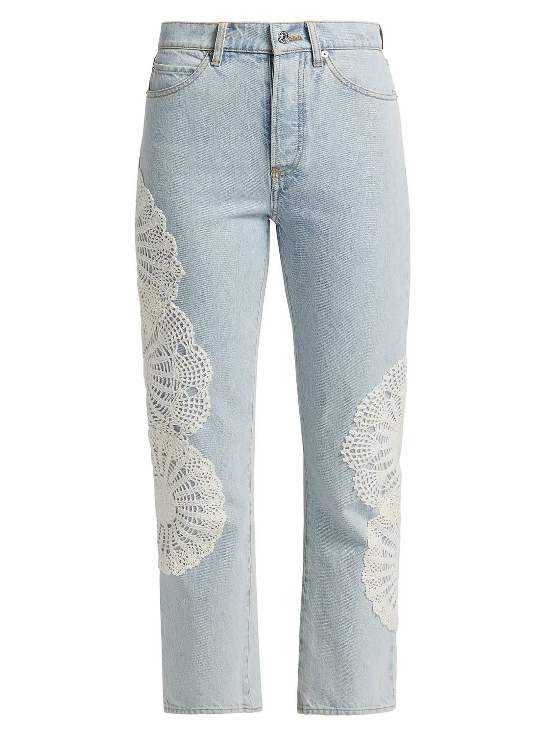 Frame - Crochet Vertical Crop Jeans