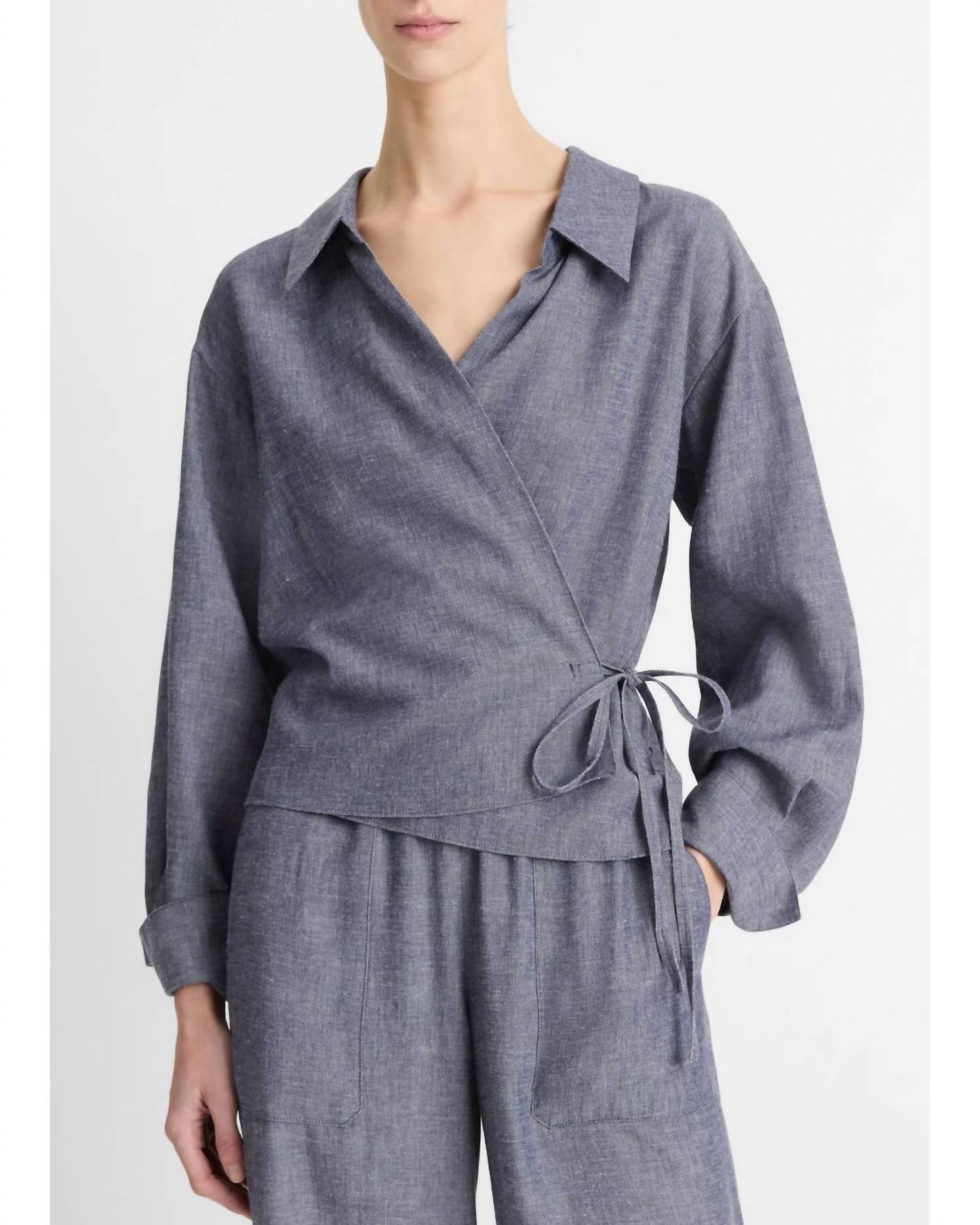 Vince - Collared Wrap Top