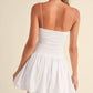 Klesis - Sleeveless Chevron Drop Waist Balloon Skirt Mini Dress