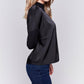 Charlie B - Mockneck Satin-knit Combo Top