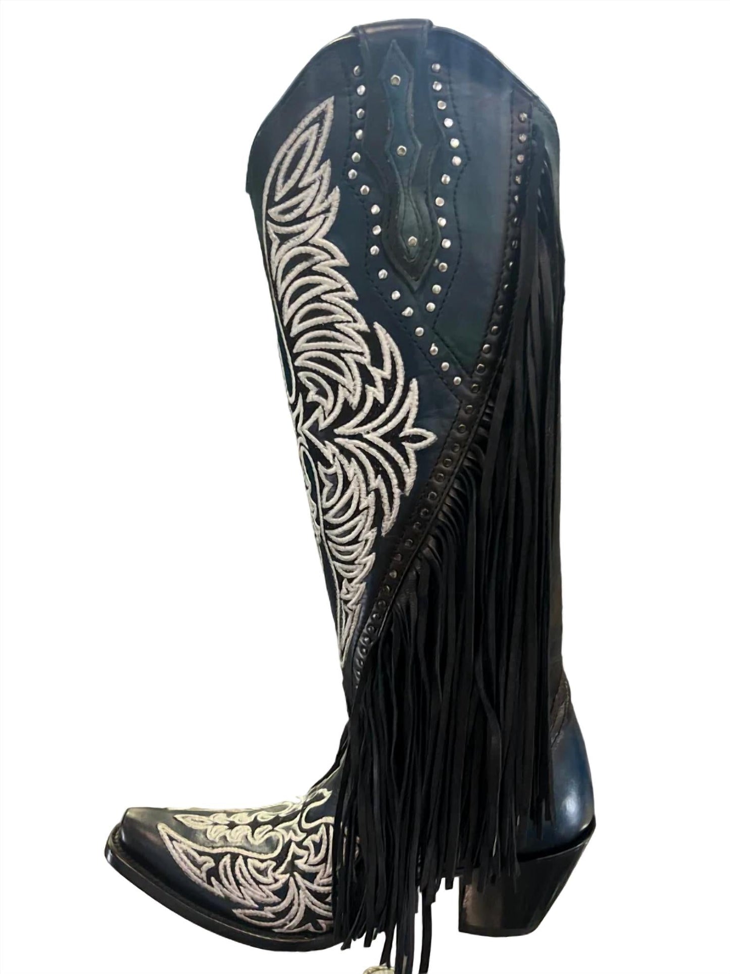 Corral - Women's Eagle Embroidery Studs Fringes Western Boot