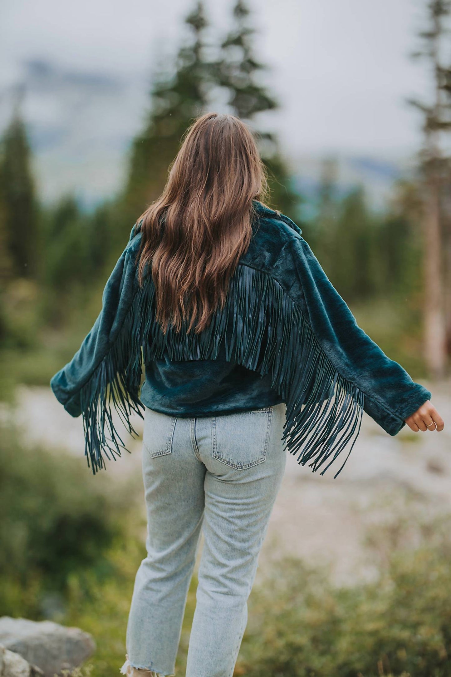 Buddylove - Skylar Fringe Faux Fur Jacket