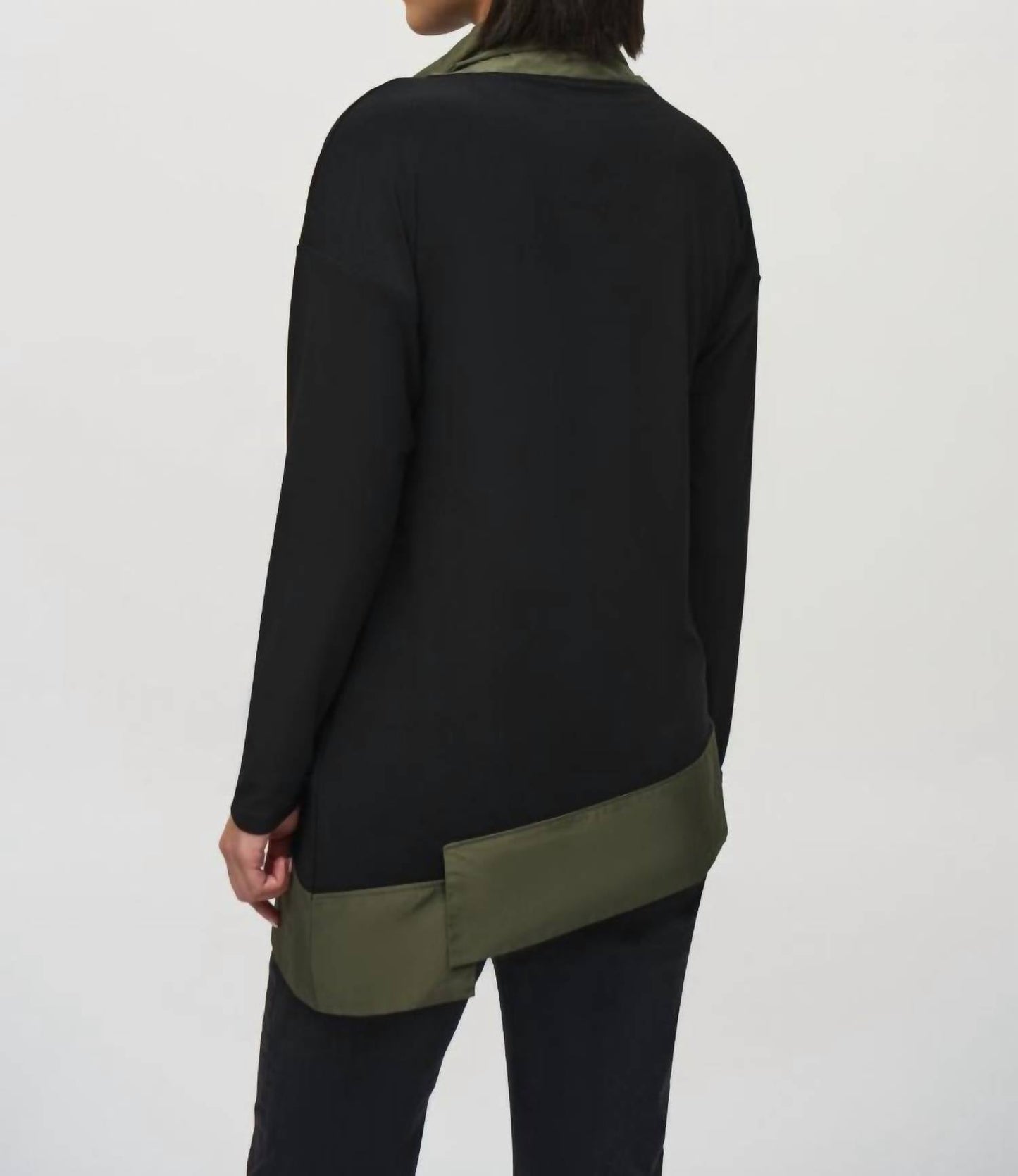Joseph Ribkoff - Asymmetrical Funnel Neck Long Sleeve Top