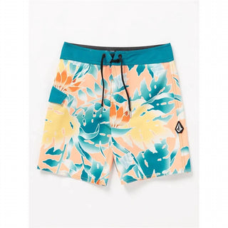 Volcom - Shorts de Praia Big Boys Leaf It Mod Estampado - Slim