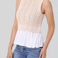 525 America - Mixed Media Cable Knit Tank Top