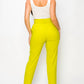 A.C.G. Los Angeles - Women's Ankle Slim Fit Cigarette Pants With Belt