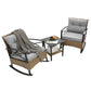 3pcs Rocking Rattan Set - Grey