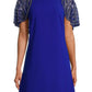 Aidan Mattox - Boat Neck Embellished Mesh Cape Scuba Dress