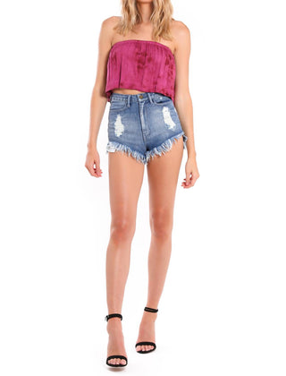 Blue Life - Blusa sem alças com babados Lina