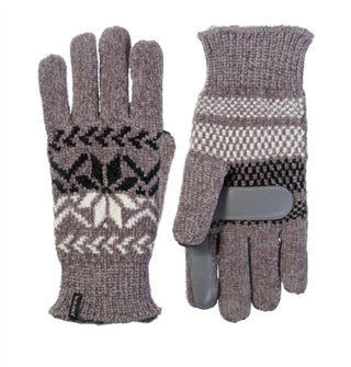 Isotoner - Luvas de chenille femininas com flocos de neve