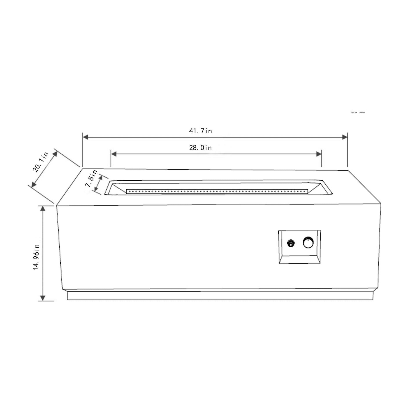 42" Propane Gas Fire Pit Table with Glass Wind Guard