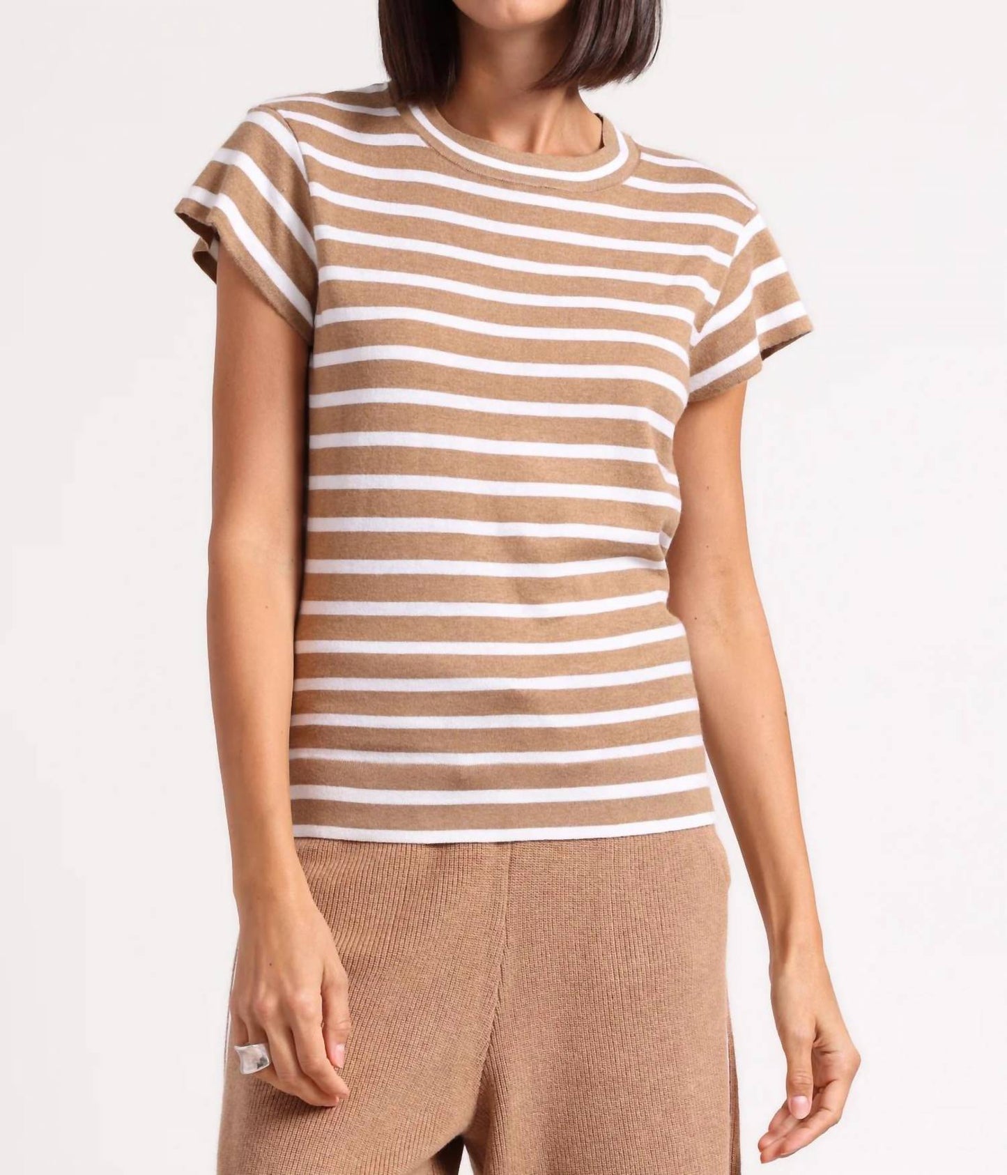 Minnie Rose - Striped Cap Sleeve Top